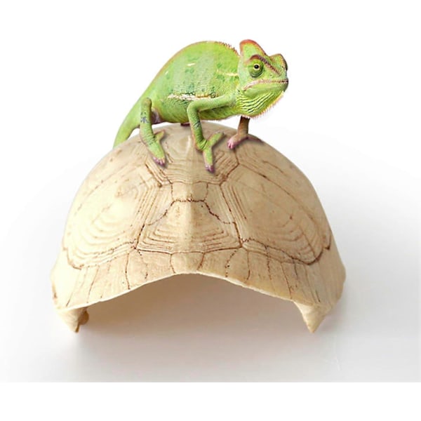Skilpaddeskall Reptilskjul Terrarium med Gjemmelekehuler Resin Klatreplattform