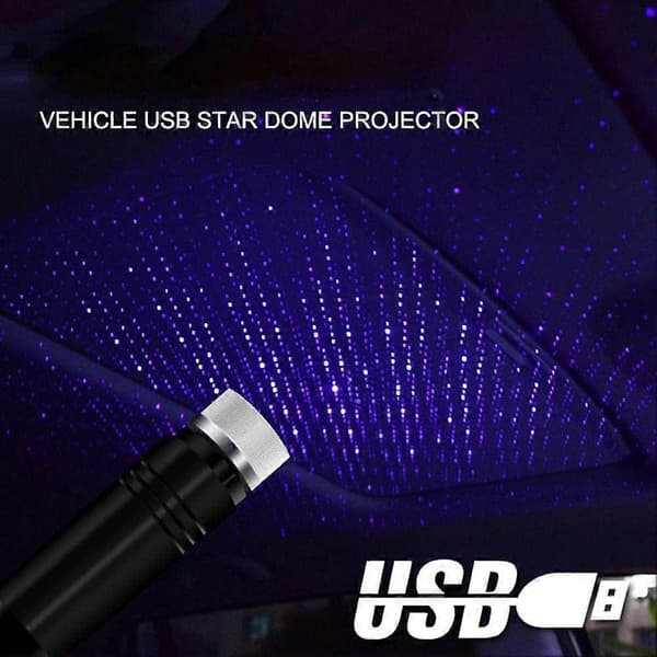 Mini LED-projeksjonslampe Stjernenattlys USB Stjernetopp Atmosfærisk Belysning