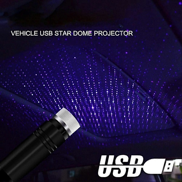 Mini LED Projektionslampe Stjernenatlys USB Stjerne Top Atmosfærisk Belysning