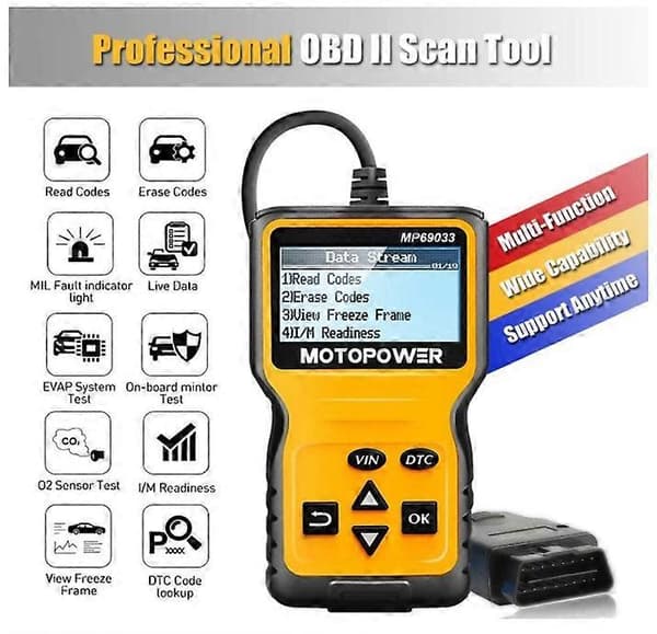 Universal OBD2 Bildiagnoseværktøj Kode Læser Diagnosekuffert Auto Scanner Diagnose OBDII Fransk Support