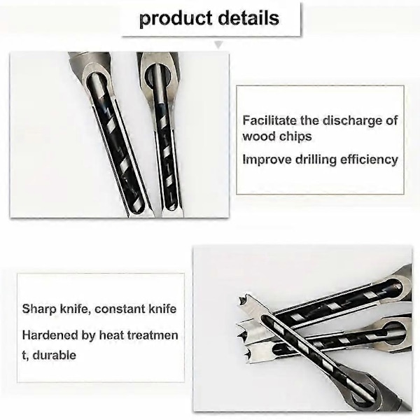 6,4 mm 1/4 Träbearbetningsverktygssats: Spiralborr för fyrkantiga hål, Mejsel, Förlängningssåg &amp; Mer - Perfekt för Snideri och DIY-möbler