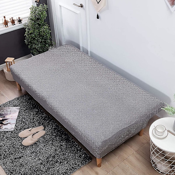 Clic Clac Armless Trekk Elastisk Stretch Sofatrekk Sovesofa Trekk Armløs Sofatrekk (Grå)