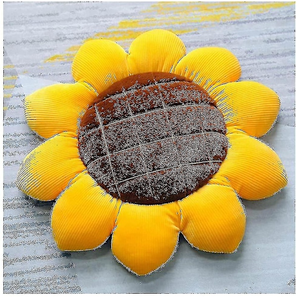 15.75 tommers 3D blomstergulvpute setepute matte og solsikkeformede dekorative plysjputeputer