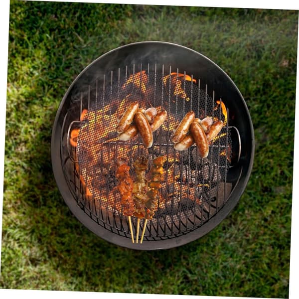 Grillmåtte Varmebestandigt Grillnet Til Camping Og Grill 40 cm Diameter Sort PTFE Belægning 3 Stk.
