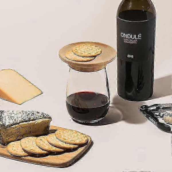 Genanvendelige 4\" bambus vinglas Charcuterie Toppers, sæt med 4 stk.