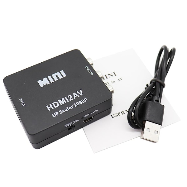 HD 1080p HDMI till RCA AV/CVBS Adapter Mini Videokonverterare White