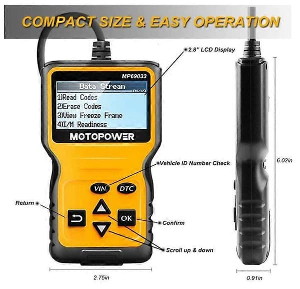 Universal OBD2 Bildiagnoseværktøj Kode Læser Diagnosekuffert Auto Scanner Diagnose OBDII Fransk Support