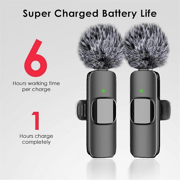 3-in-1 langaton lavalier-mikrofoni iPhonelle, Androidille, kameralle, USB-C-mikrofoni, minimikrofoni