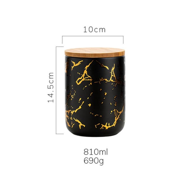 Keramisk förvaringsbehållare med lock, lufttät, 810 ml, sockerskål, kaffeburk