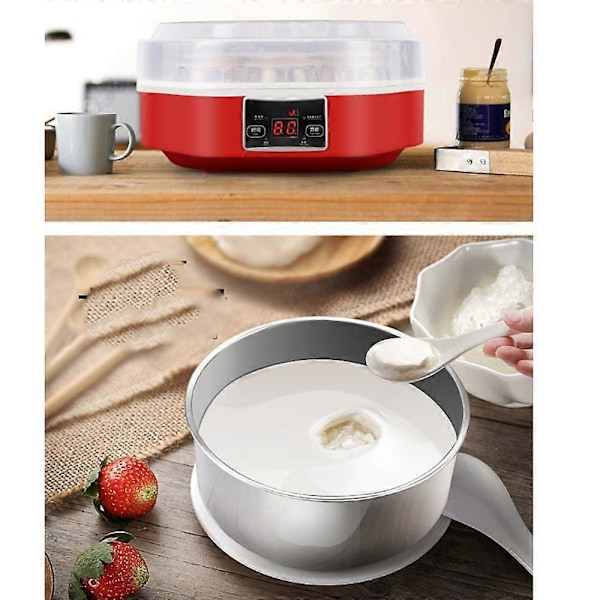 Kompakt yoghurtmaskine med 7 glas, 100% BPA-fri, perfekt til hjemmelavet yoghurt