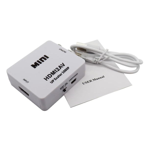 Hd 1080p Hdmi Till Rca Av/cvbs Adapter Mini Video Converter White