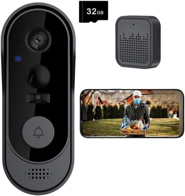 Smart WiFi Video Dørtelefon med 2K Kamera og Kamera - Låse Dørtelefon