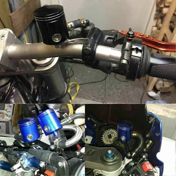 Silver Motorcykel Främre Broms Koppling Vätskebehållare Oljecylinder Tank Universal
