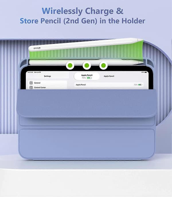 Fodral Kompatibelt med iPad Mini 6:e generationen 8.3 2021, Skyddande skal med pennhållare, Tablettskydd Stöd Apple Pencil 2 Laddning och Touch ID