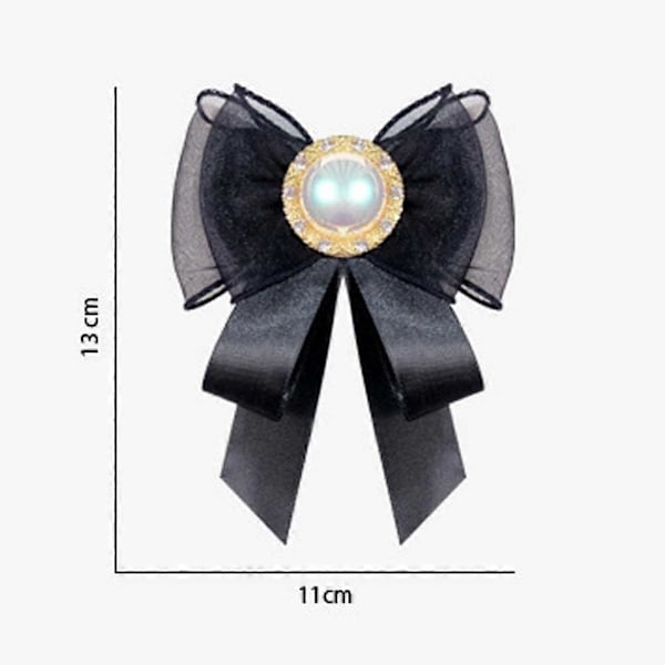 Pärlfluga Broschnål med Jabot Kragklämma, Förknuten Design