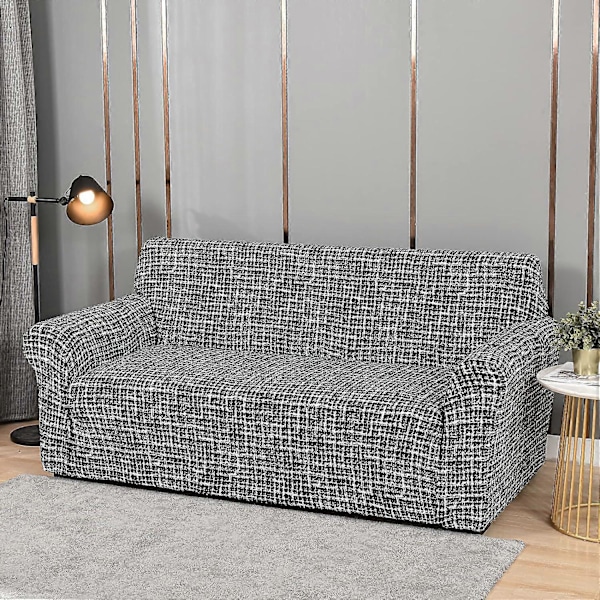 Kaluo 3-sits Sofföverdrag med Armstöd Stretch Sofföverdrag Elastiskt Sofföverdrag Universal Sofföverdrag Soffskydd med 1 Kuddfodral