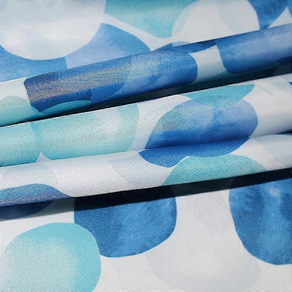 Maskintvättbar duschdraperi i polyester 180x200 cm med viktad nederkant och 12 krokar, badrumsdraperi för badrum, blått bubbelmönster