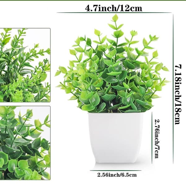 Kunstige planter med potte, falske planter til hjemmebad, 5 stk