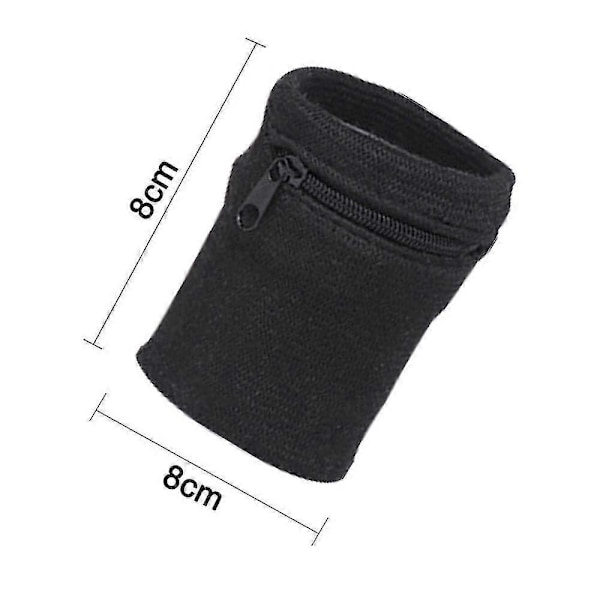(Sort) Håndleds Wallet Lynlås Håndledstaske Løbe Armbånd Håndleds Pung Taske Armbånd Taske Black