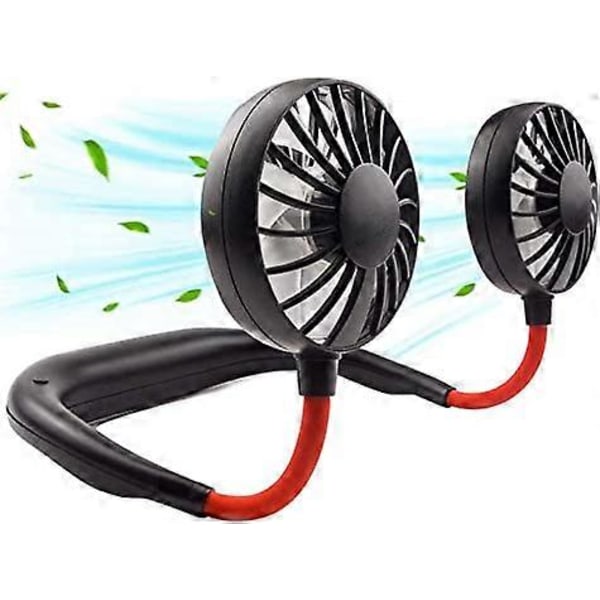 Bærbar halsventilator, Mini USB genopladelig hovedventilator til ansigtet Håndventilator, Lille halsventilator