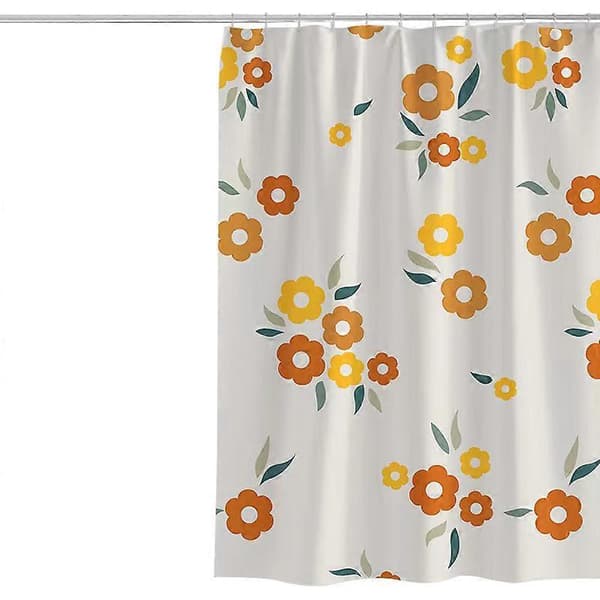 180 x 200 cm Snabbtorkande Duschdraperi med 12 Krokar, Vattentätt Duschdraperi i Polyestertyg, Maskintvättbart, Badrumsgardiner