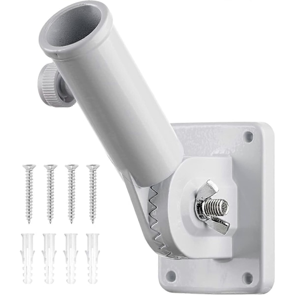 Vit Flaggstång Monteringsfäste Multi-Position Justerbart Dragkroksfäste med Aluminiumlegering Hårdvara Rostsäker Flaggstångsfäste