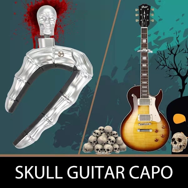 Gitarrskalle för akustisk och elgitarr Skeletthuvud Ukulele Kompatibel med Banjo