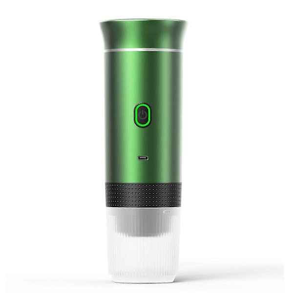 (Metallinvihreä) 3 in 1 kannettava laite, mini kahvinkeitin matkoille, itselämmittävä autokahvinkeitin USB C:llä, pieni espressokone jauhetulle kahville