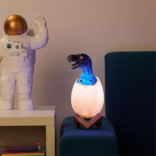 LED natlampe med 3D-printet sensor Triceratops Æg natlampe