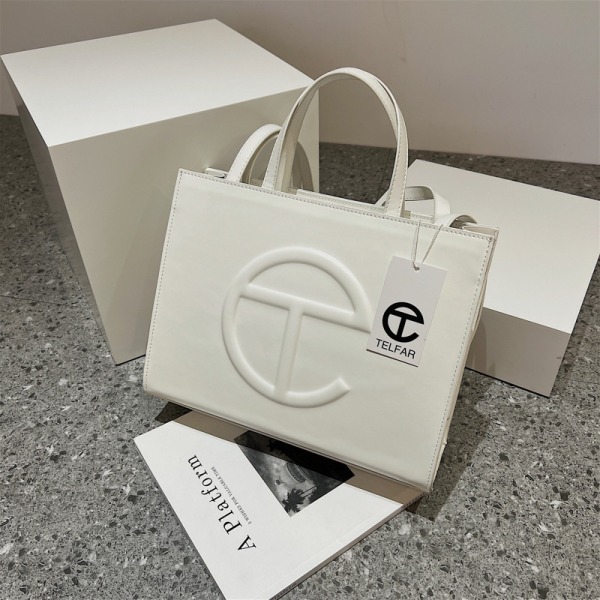 Telfar Axelväska Dam Retro Casual Mode Large 32cm white