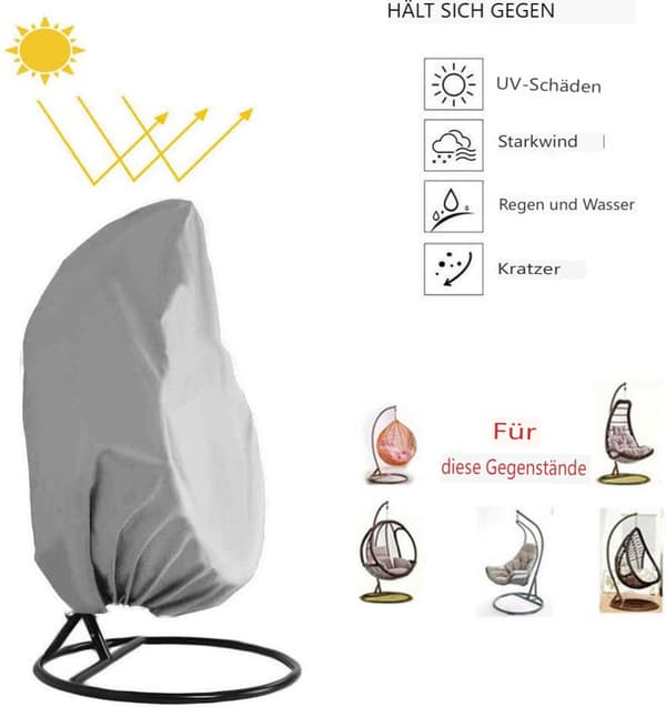 Skyddshuva för hängstol 210D Oxfordtyg utomhus uteplats 190 x 115 cm