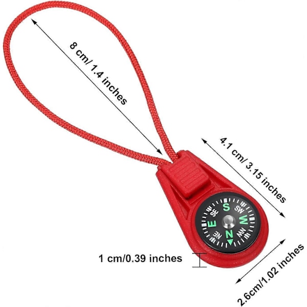 Mini Överlevnadskompass Utomhus Camping Vandring Fickkompass Vätskefylld Mini Kompass på Snöre för Nödöverlevnadskit Klockarmband Paracord Armband