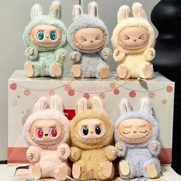 Ny Hot Søt Labubu 1:1 Replika The Monsters Cardiac Macarone Kawai Gjetteveske Figur Modell Nøkkelring Overraskelsesgave Leke