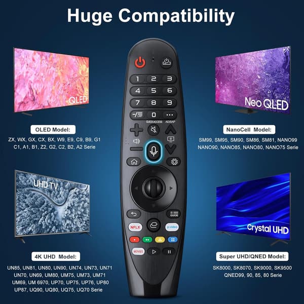 Voice Magic Remote til LG OLED QNED NanoCell Webos Smart TV Magic Remote Control erstatning AKB75855501 AN-MR20GA MR19BA MR21 MR22 MR23 MR24 GA GN GC
