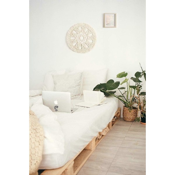 15-tums Makramé Väggbonad Krans - Boho Mandala Tapestry för Heminredning