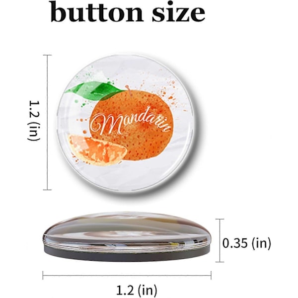 12 kpl Lasisia Jääkaappimagneetteja - 30mm (Hedelmä)