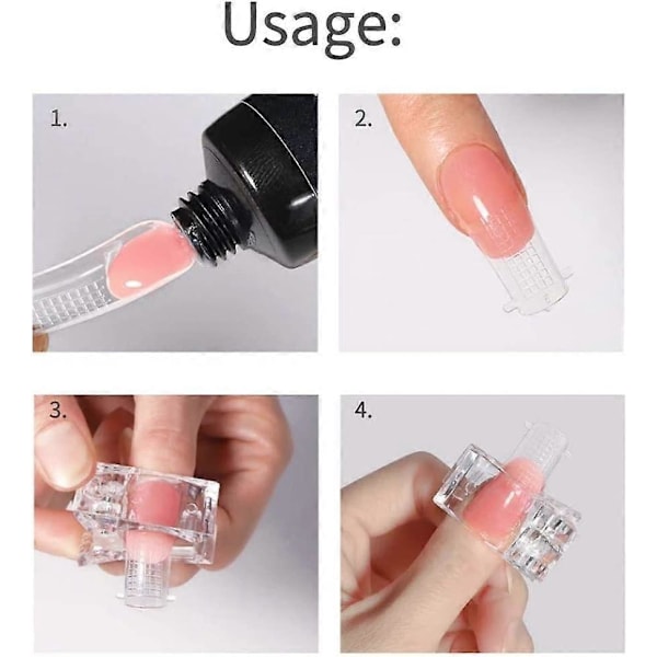 10 st Nya nagelkonst kristallklämmor förlängda nagelformar fixerade fototerapi nagelhjälp kristall limklämma nagelklämma Slumpmässig färg