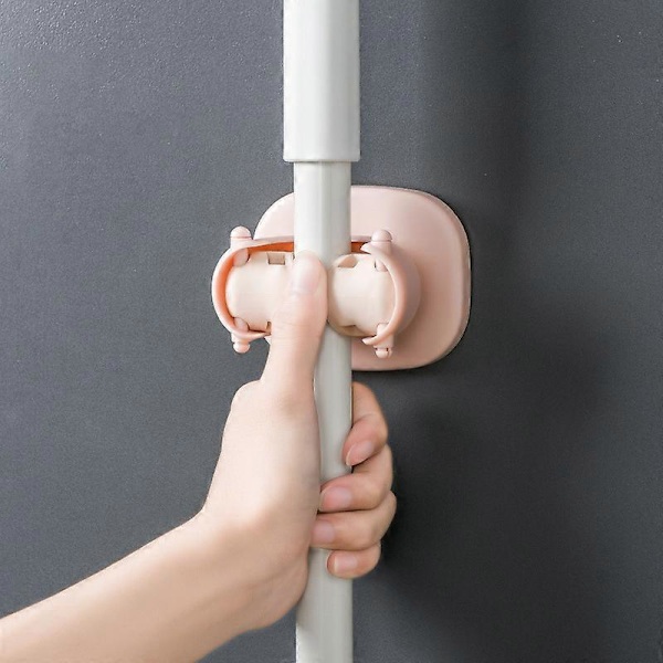 Rosa Mopp Veggmontert Peg Holder Kran Rack Mopp Krok Mopp Krok Kjøkken Organizer MOP Pinsett Verktøy