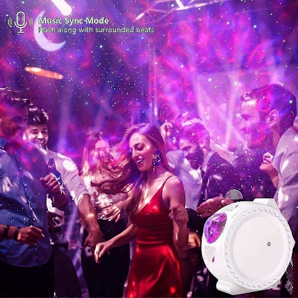 Smart Life Stjernehimmel Projektor Galaxy Projektor Stjerner Måne Ocean Stemmestyring Musik Kontrol Hvid LED Natlampe Gave til Barn