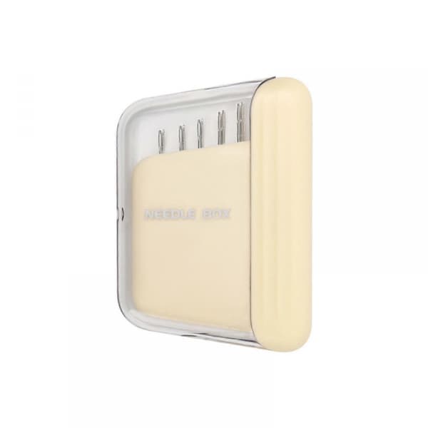 10 stk. symaskinnåler i rustfritt stål med magnetisk nåleholder, bærbart håndsømsett for reise, beige