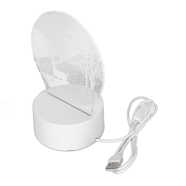 3D LED Nattlampa Lampfot med Akryl USB-driven LED Dekorativ Lampfot för Sovrum Vardagsrum Dekoration Rådjur i Snön