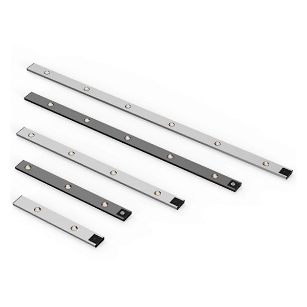 LED Korrugerad Människokroppssensor Smart Laddning Magnetremsa Kattögonlampa för Gång 30cm Grå