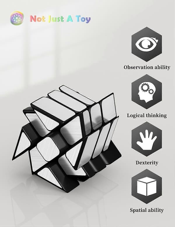 Speed Cube Sett med 2 Gull Speil S Cube, Sølv Windmirror Cube, Uregelmessig Speedcubing 3x3x3 Twisty Box Puslespill