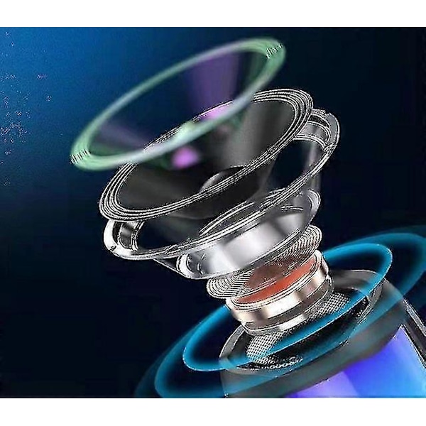 (Pulse4 Svart)Pulse 5 Pulse 4 Vattentät Portabel Bluetooth-högtalare med ljusshow_FC10