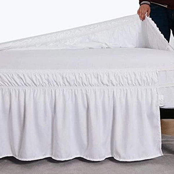 Omviklet flæse sengekappe, ensfarvet, elastisk, 135*200+45cm