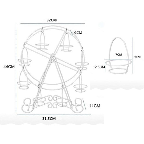 Ferris Wheel Cupcake Stand Sølvfarvet til Karneval og Cirkus Temafest