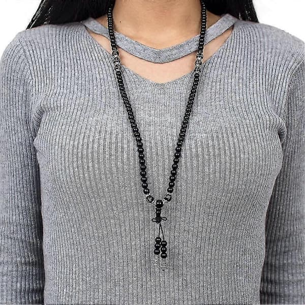 6 mm sorte obsidian 108 buddhistiske bedemala-perler tigerøje ædelsten