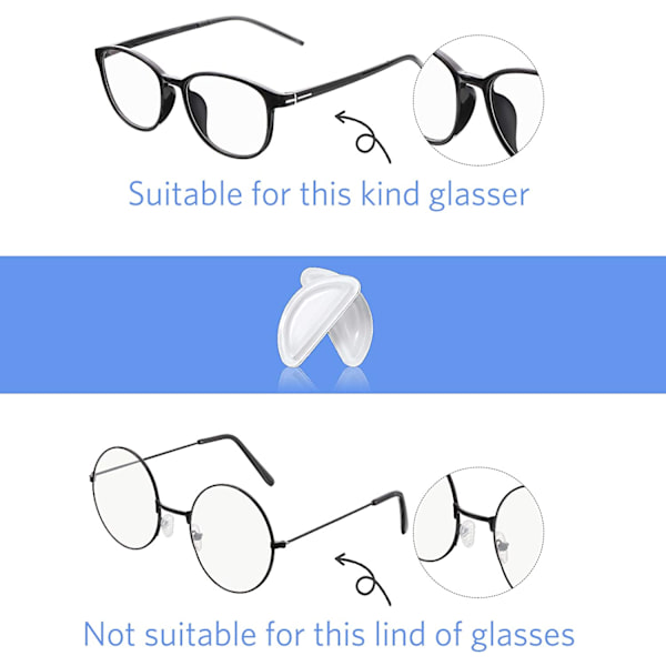 Kudde näskuddar självhäftande för glasögon L15*W7*3,5 mm (24 par)