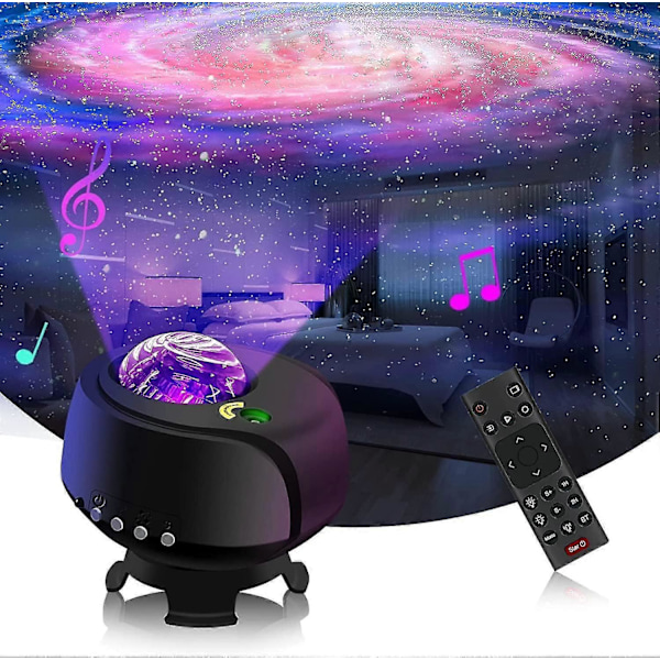Største dækningsområde Galaxy Lights Projektor 2.0, stjerneprojektor med skiftende nebula- og galakseformer natlampe