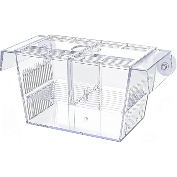 20*10*10cm Akvarium Fisk Ynglekasse, Akryl Inkubator Tank med Sugekopper til Rejeudrugning